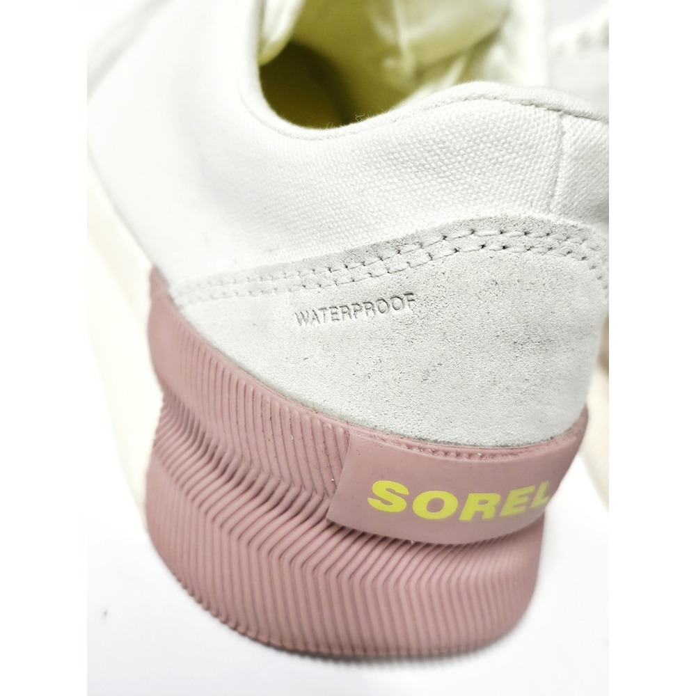 Sorel Women's Shoes 7.5 Lace Up Out N About Athletic White Pink Yellow - Picture 7 of 10